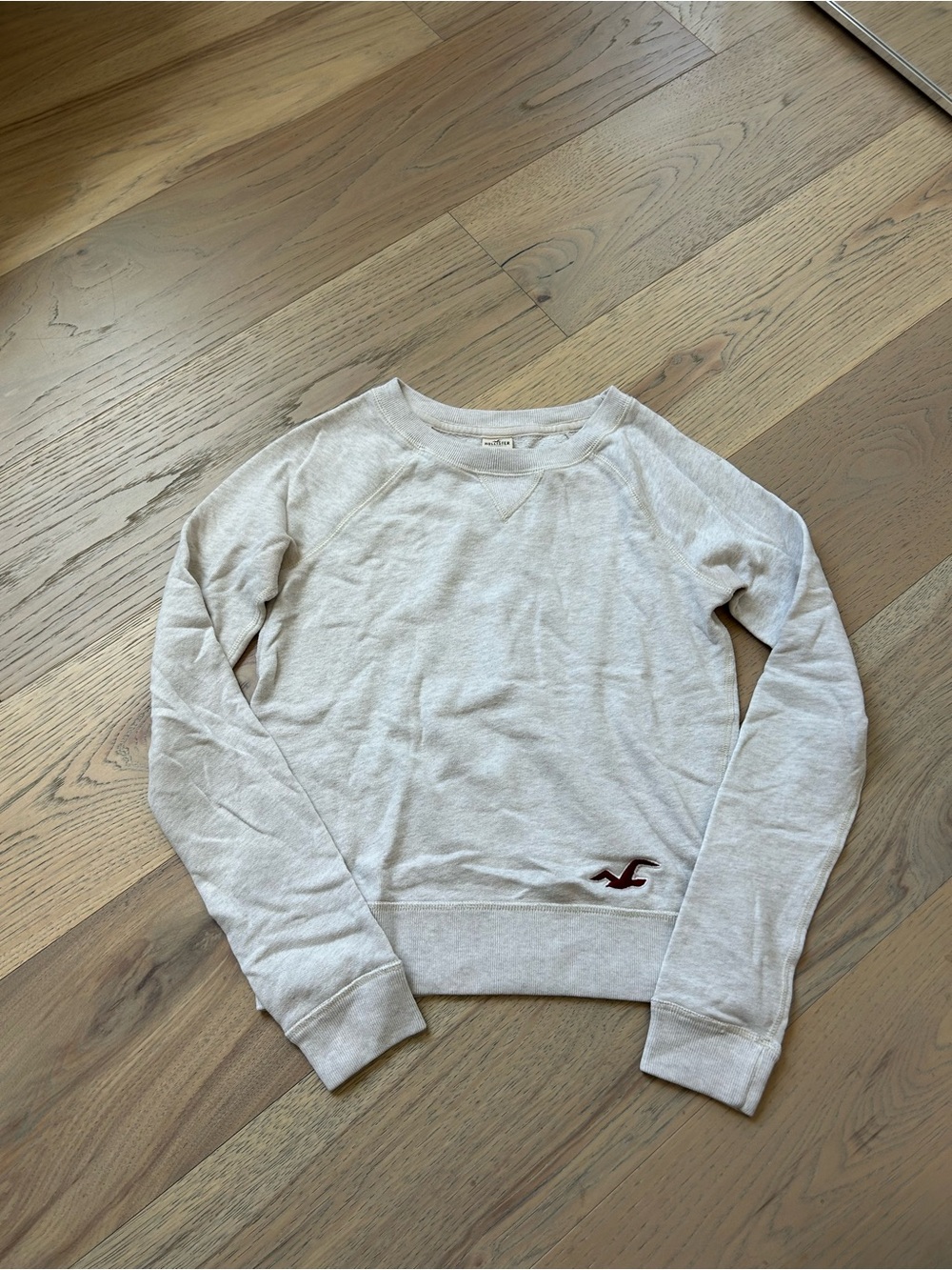 vintage Hollister Light Beige Crewneck Sweatshirt with Logo